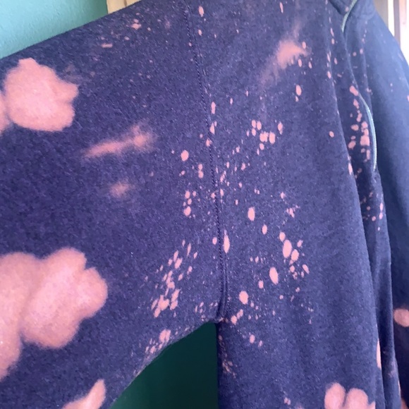 Women’s Custom Bleach Dye Quarter Zip-Blueish/Purple color. Large. - Picture 2 of 6